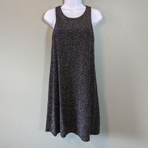 Everly Black Metallic Chevron Shirt Dress Size S